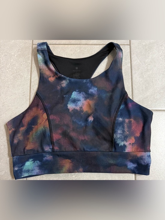 Apana Tops - Apana Nebula Print High Neck Sports Bra - Black, Blue, Orange